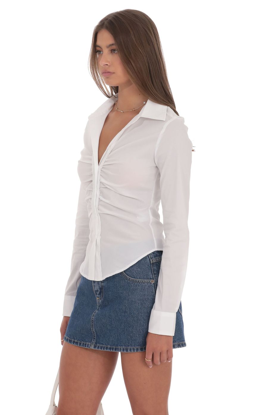 Изображение товара для Белая рубашка на пуговицах