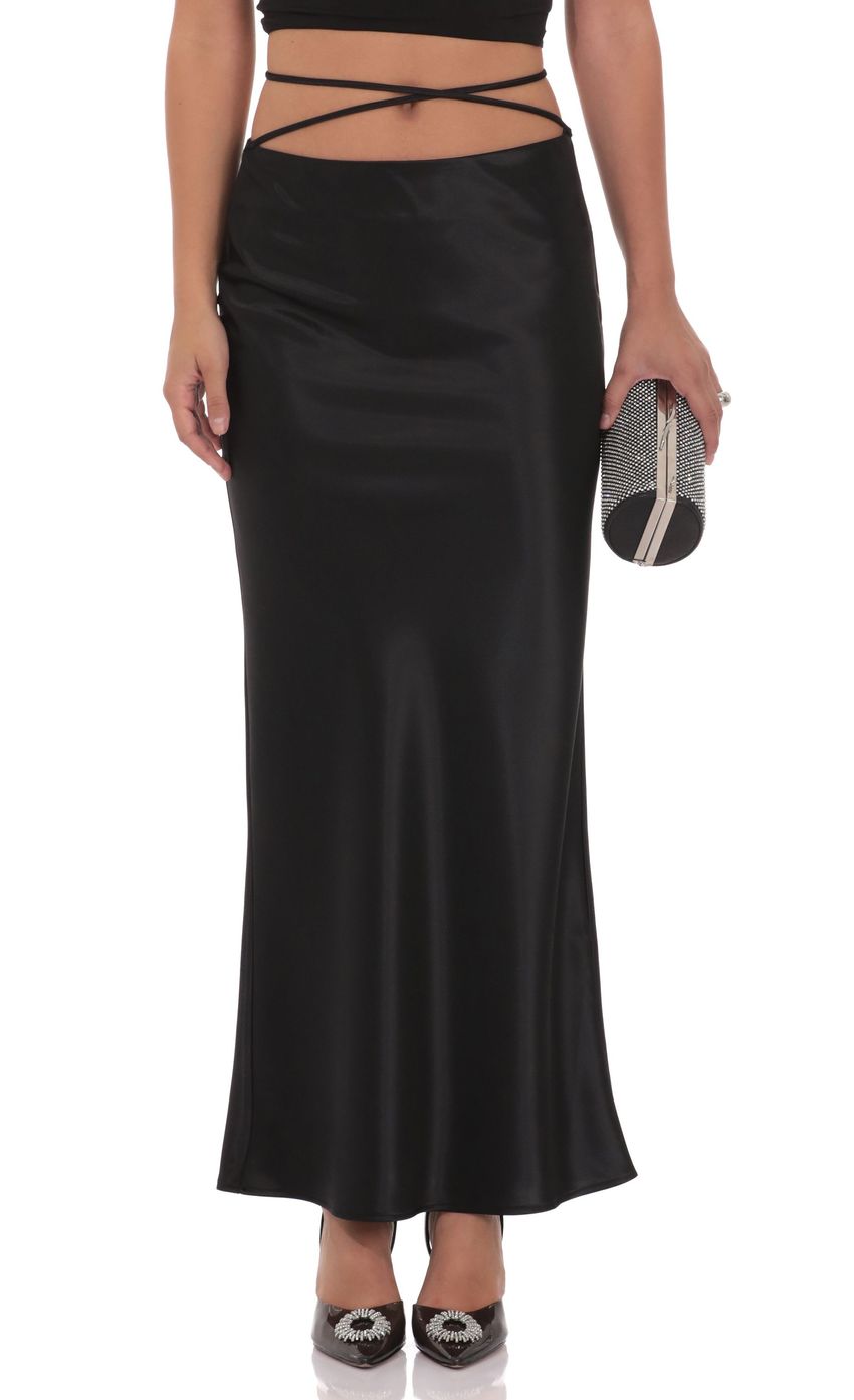 Изображение товара для Атласная макси-юбка с запахом