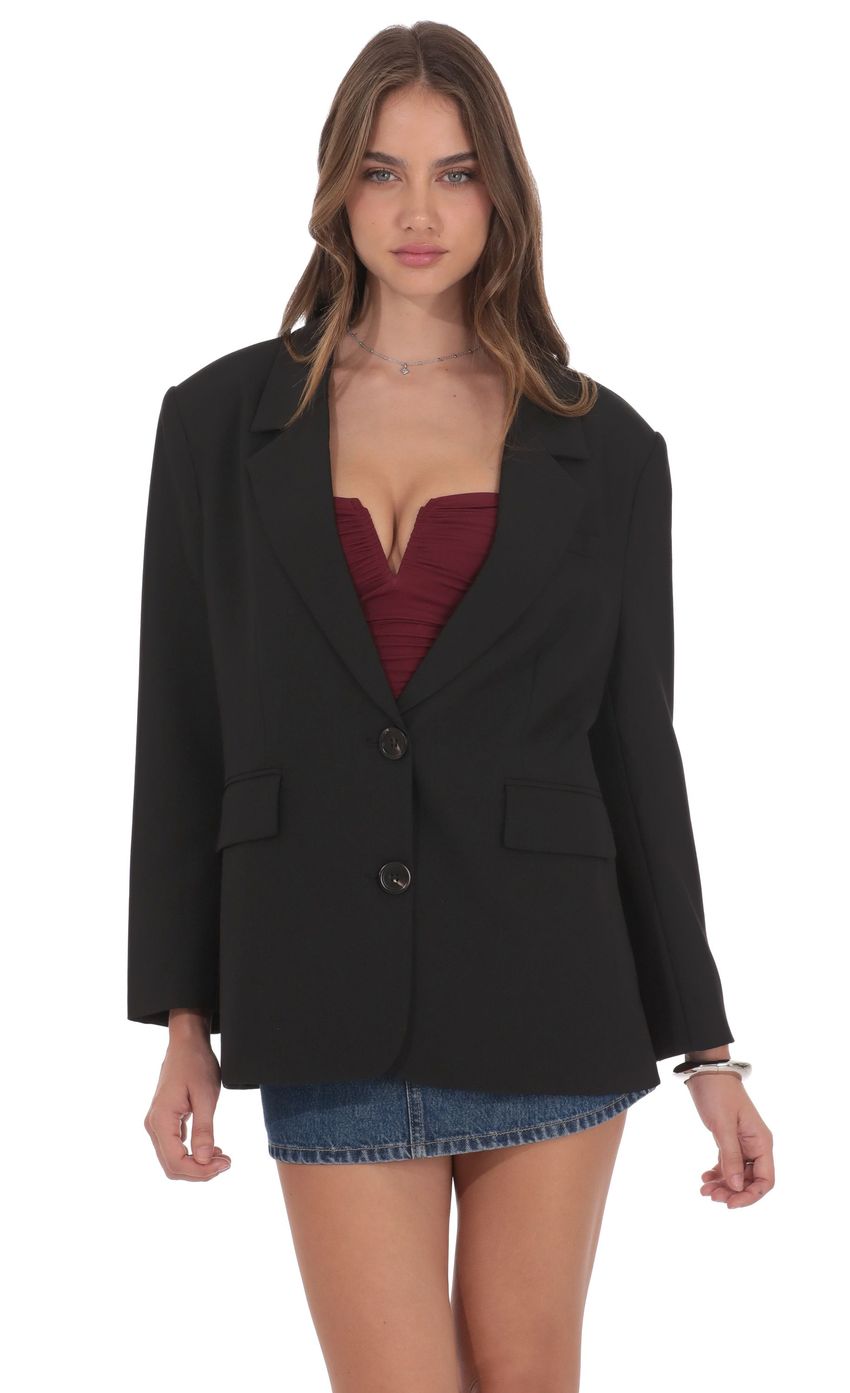 Изображение товара для Черный объемный блейзер