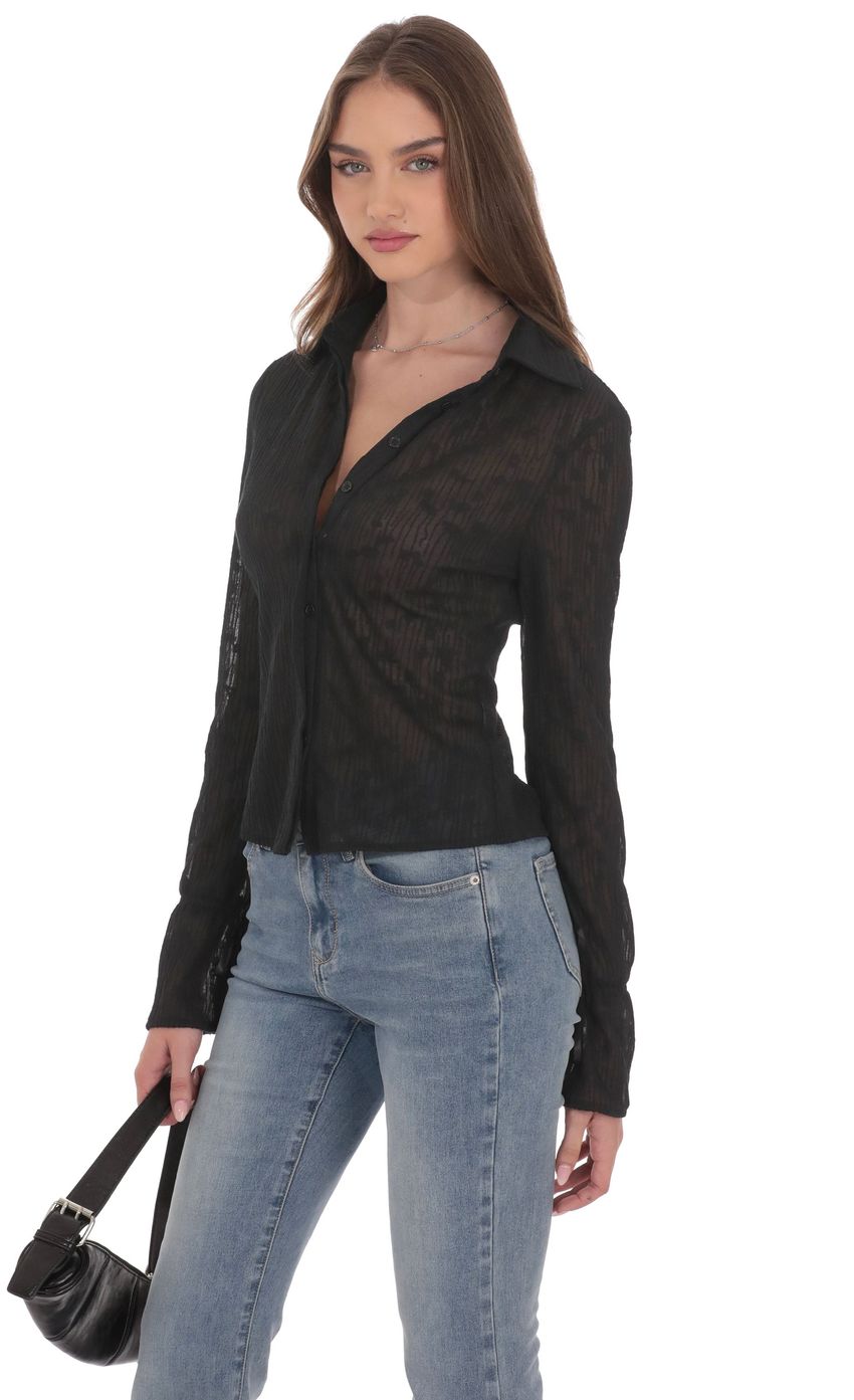 Изображение товара для Черная прозрачная рубашка