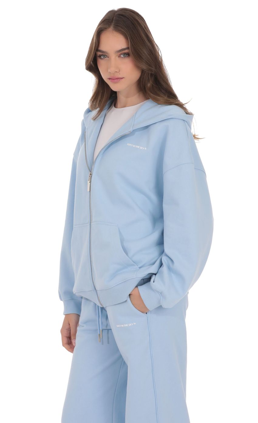 Изображение товара для Синее худи оверсайз на молнии