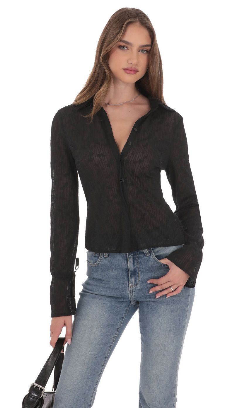 Изображение товара для Черная прозрачная рубашка