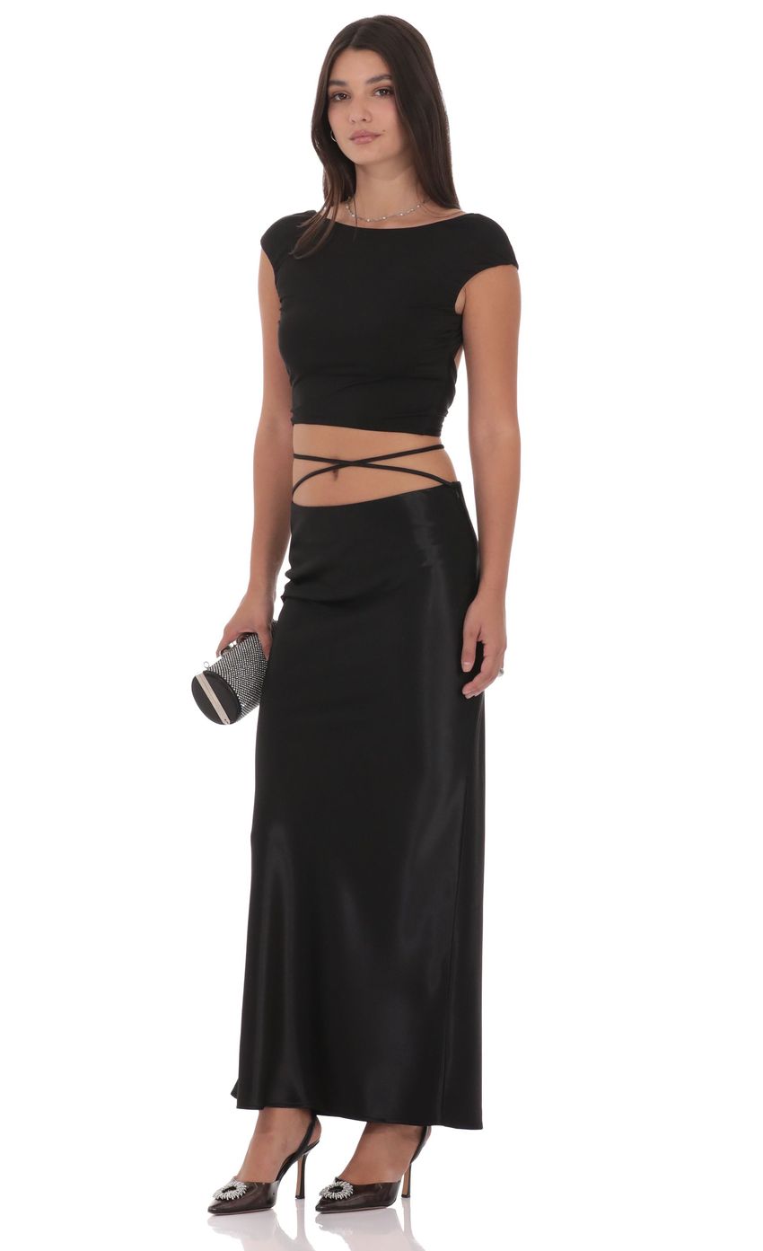 Изображение товара для Атласная макси-юбка с запахом