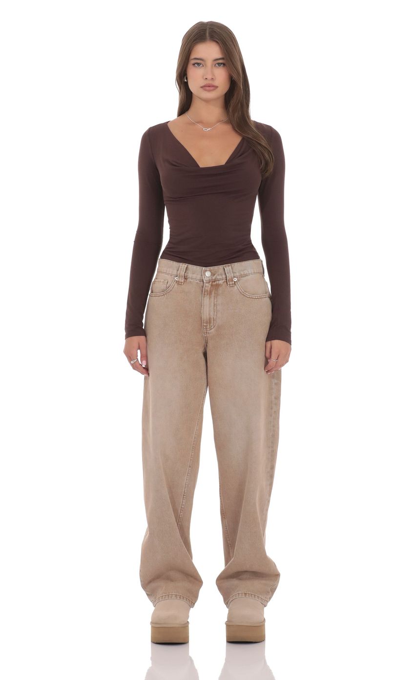 Изображение товара для Джинсы Barrel коричневые