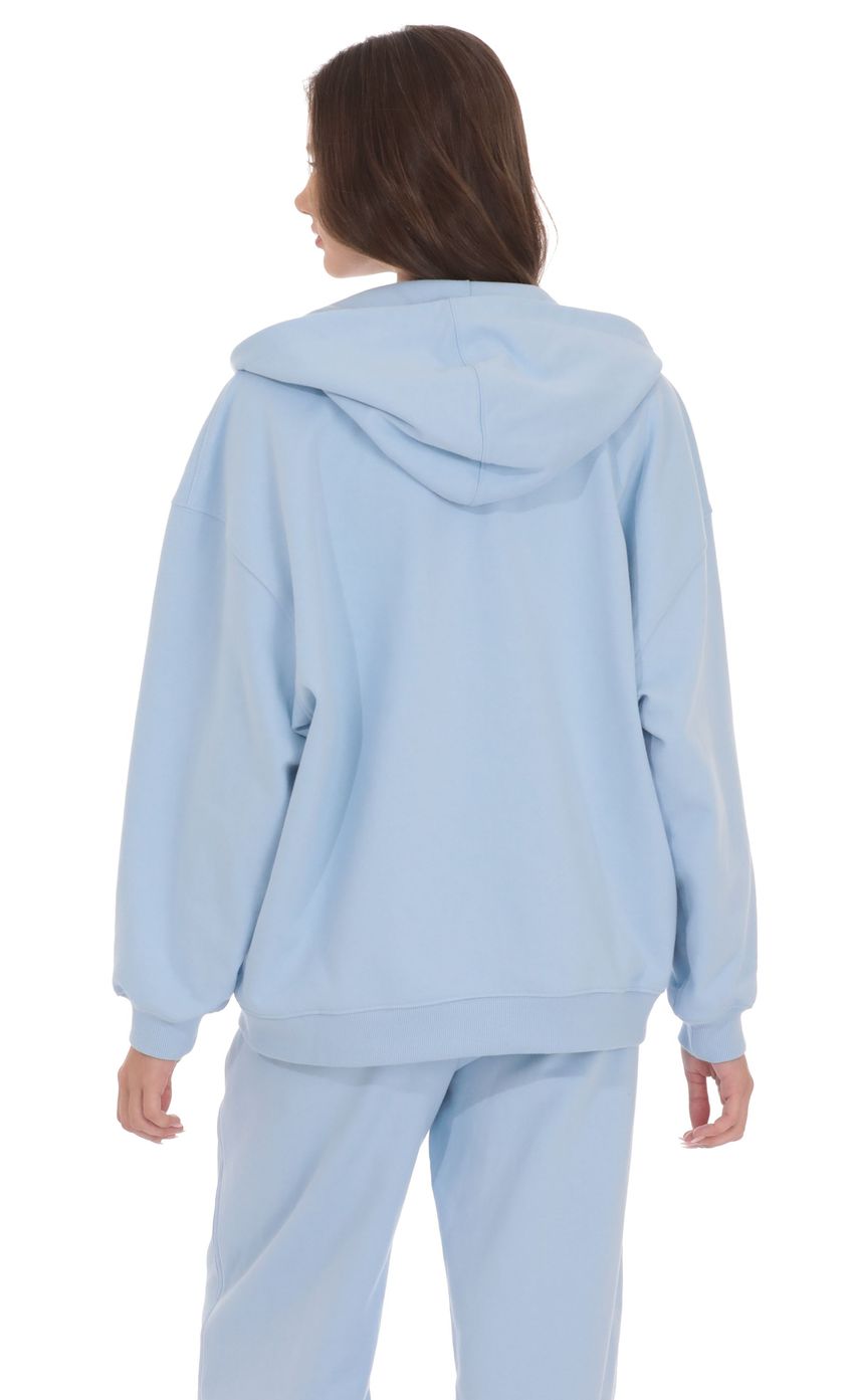 Изображение товара для Синее худи оверсайз на молнии