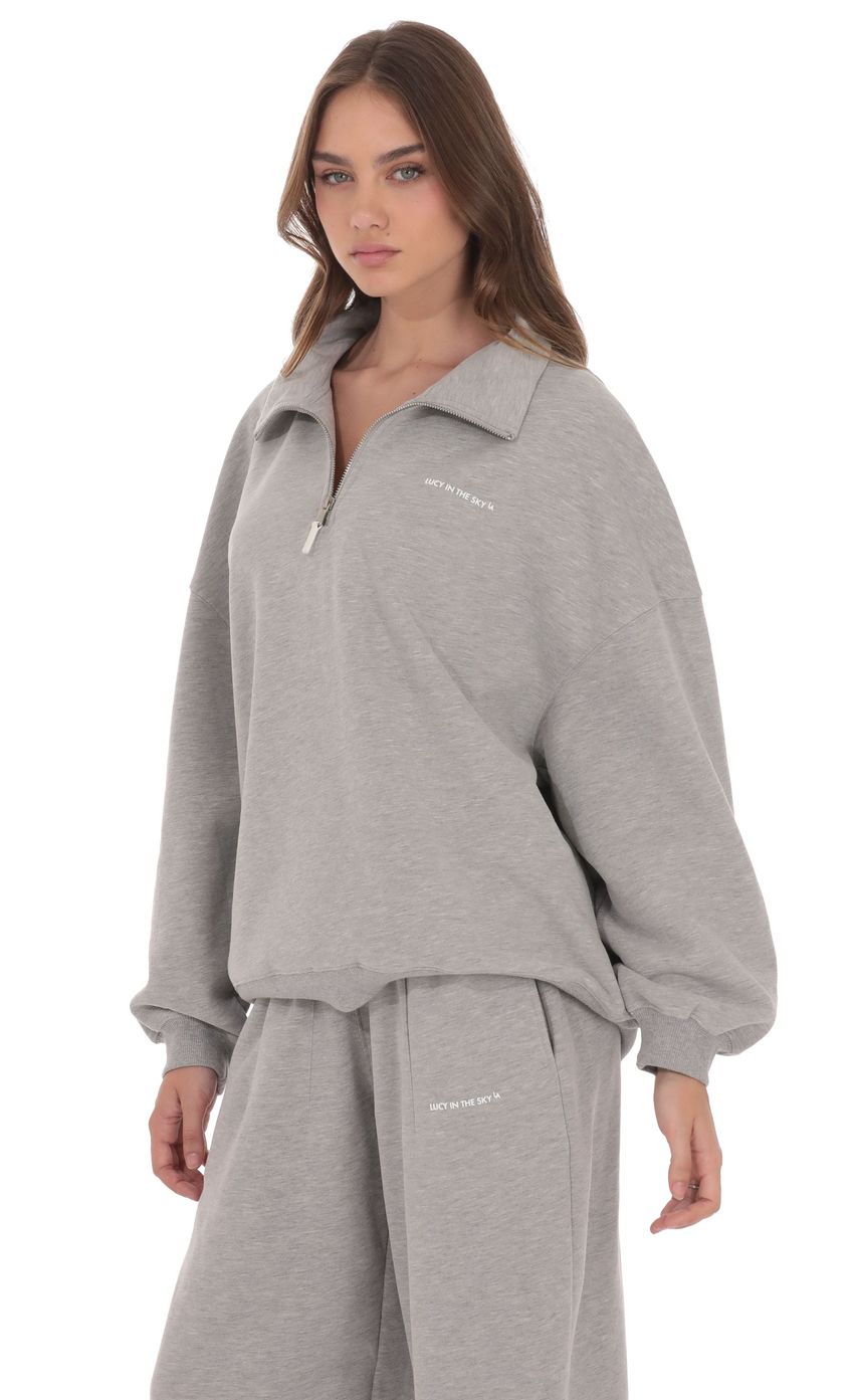 Изображение товара для Джемпер с молнией в сером цвете
