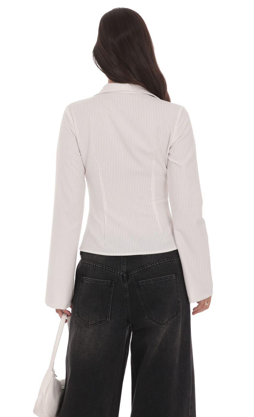 Изображение товара для Белая рубашка в тонкую полоску на пуговицах