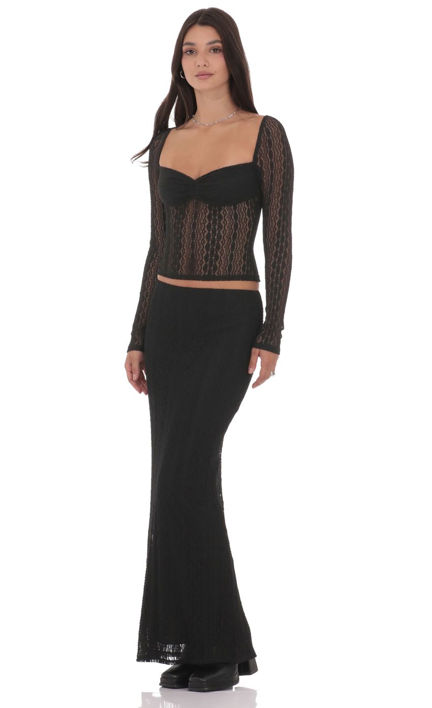 Изображение товара для Макси-юбка из прозрачного кружева черная