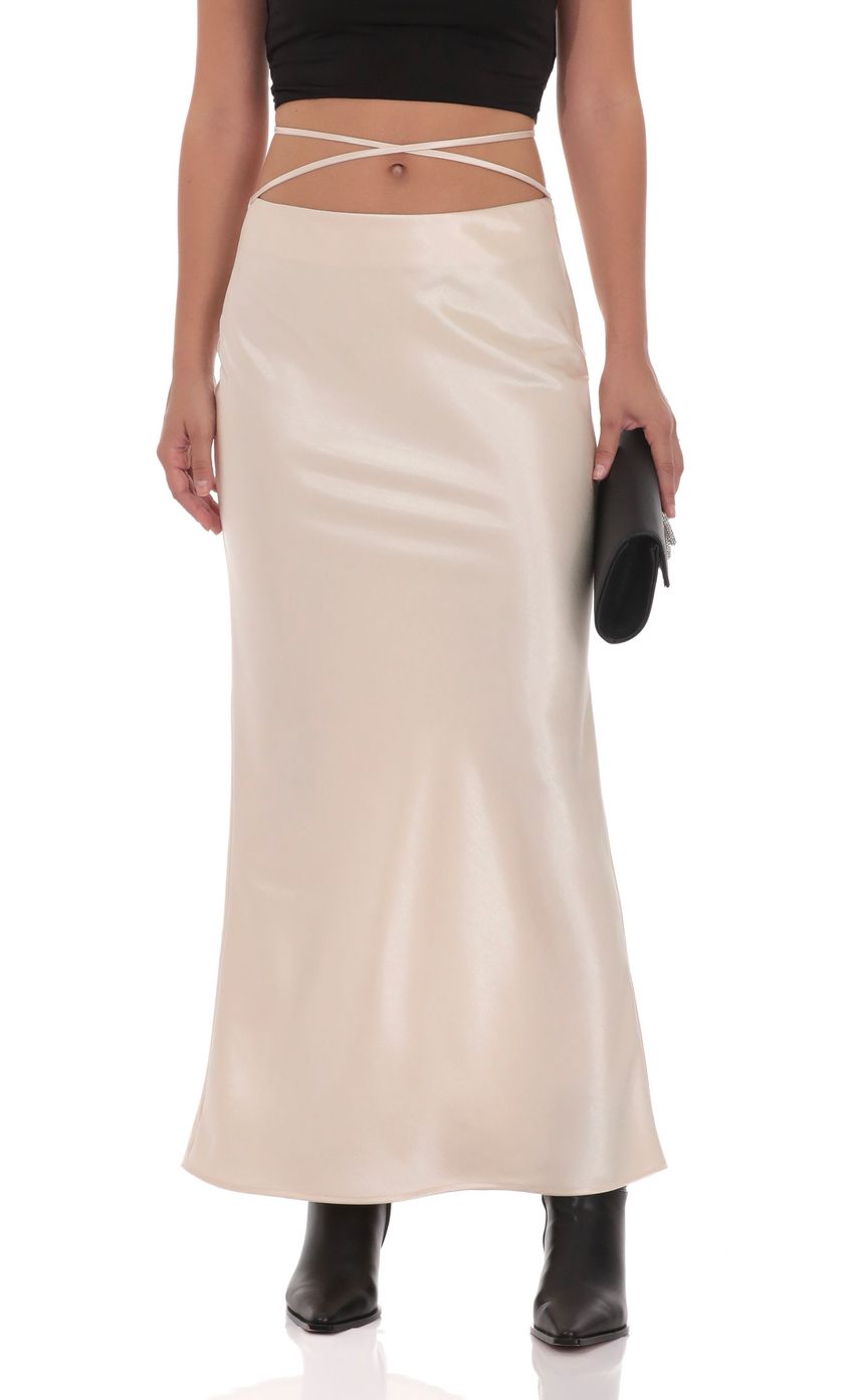 Изображение товара для Атласная макси-юбка в цвете шампань
