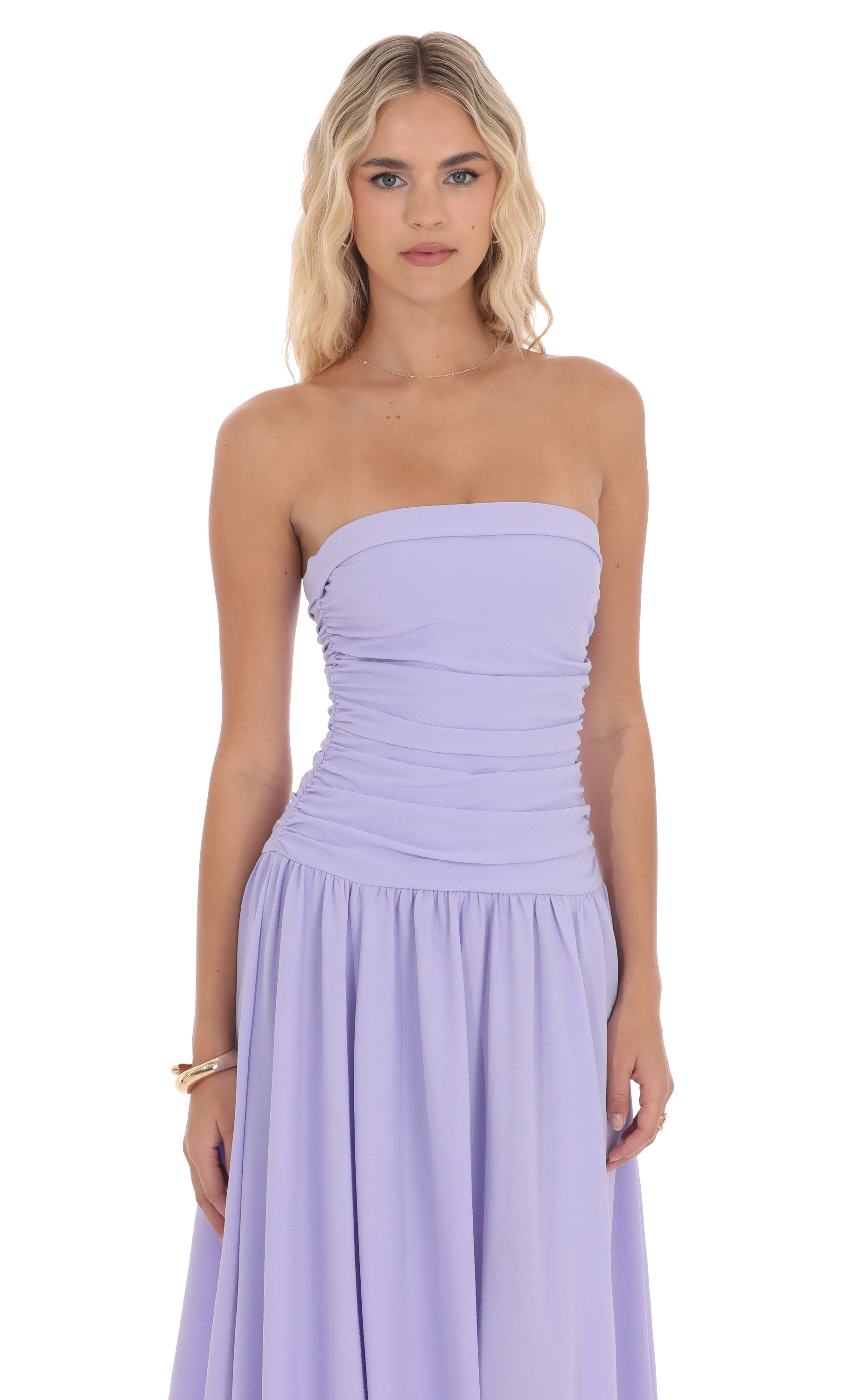 green emerald velvet dress Brighten Drop Waist Flower Accent Maxi Dress Lilac
