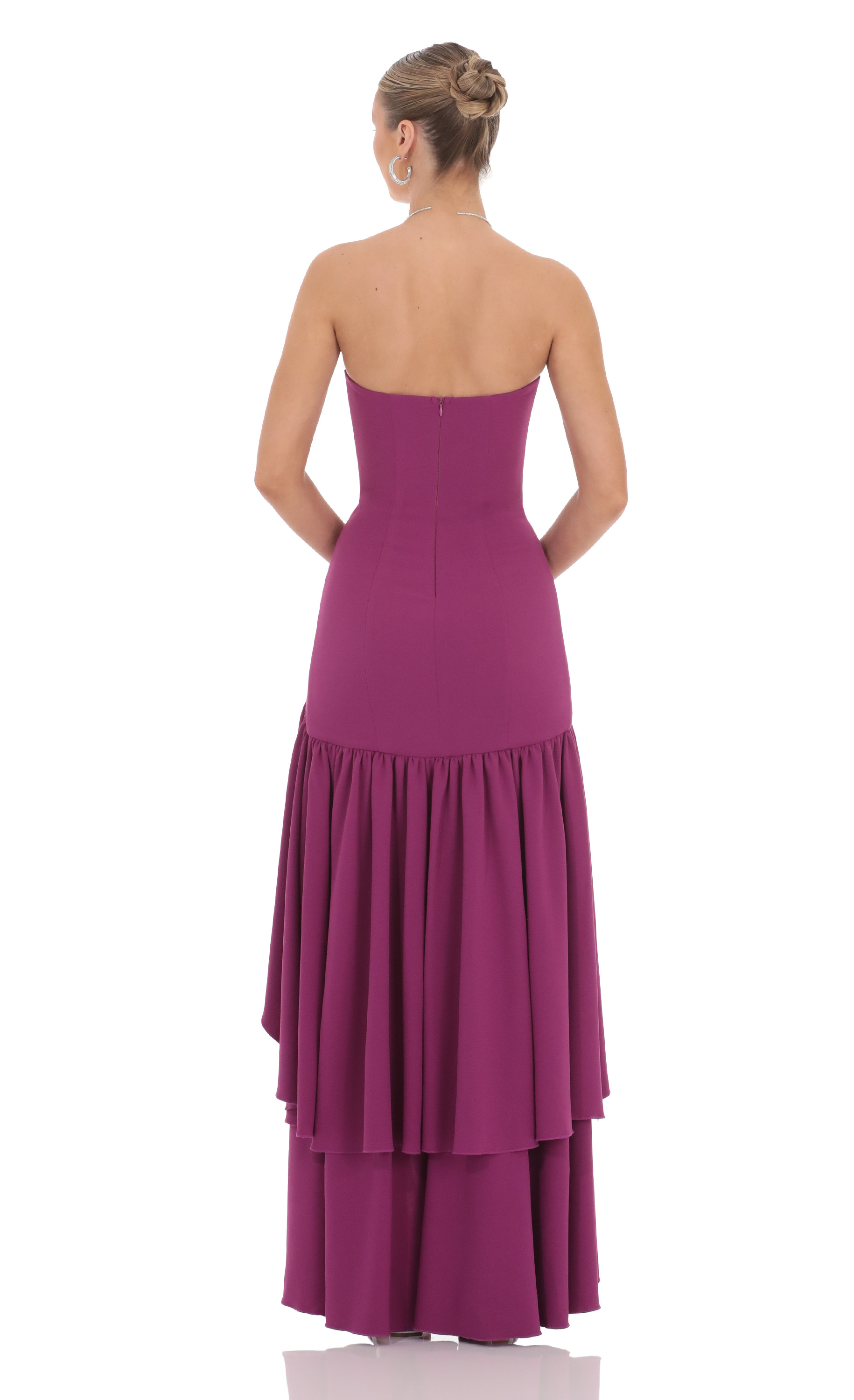 chinese dress ladies Best Of The Best Black Strapless Fishtail Maxi Dress With Corsages – Club L  London main image 0
