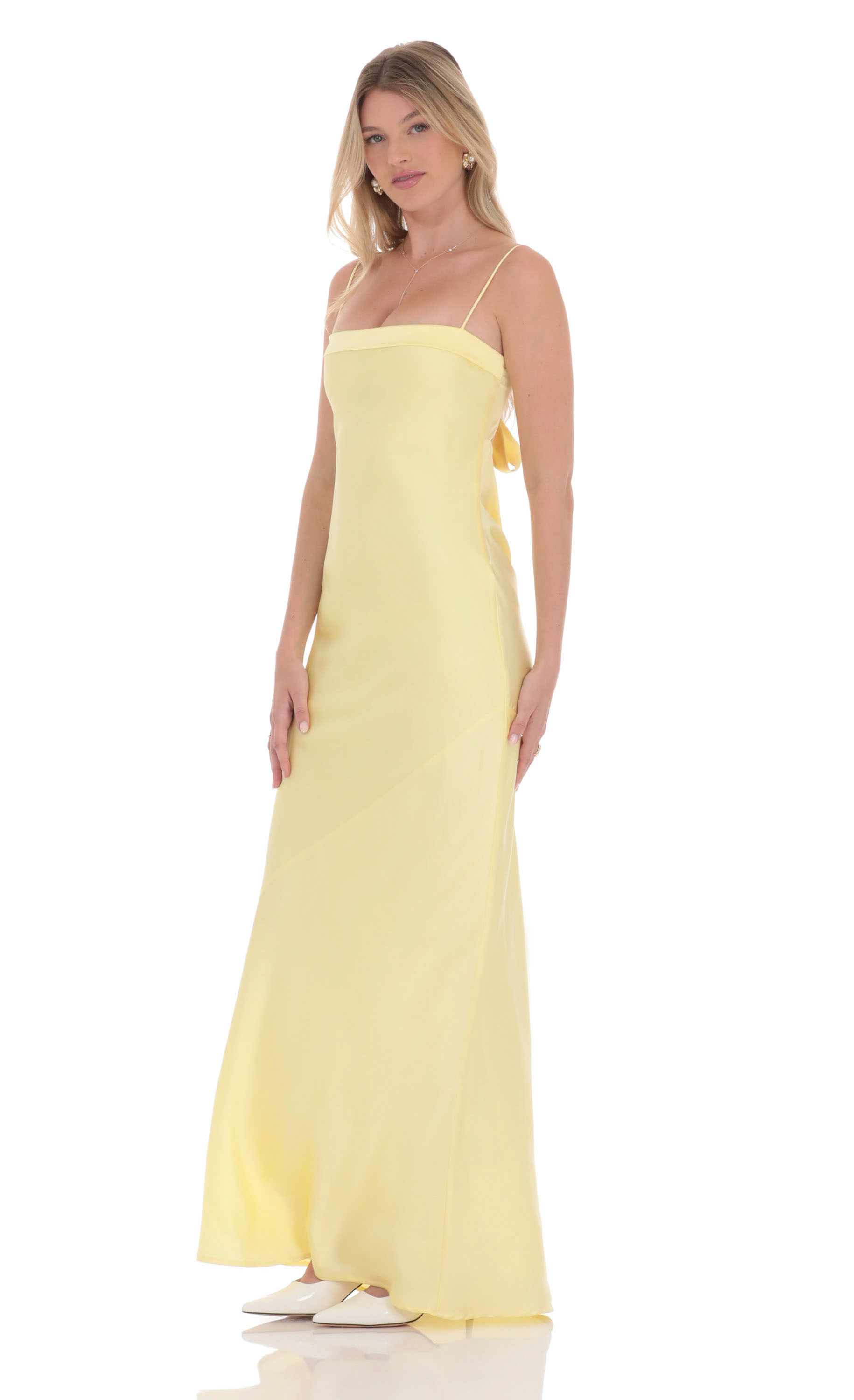 sachin and babi light blue dress Hermie Silky Satin Maxi Dress Lemon | Wedding Guest Dress | Maxi
