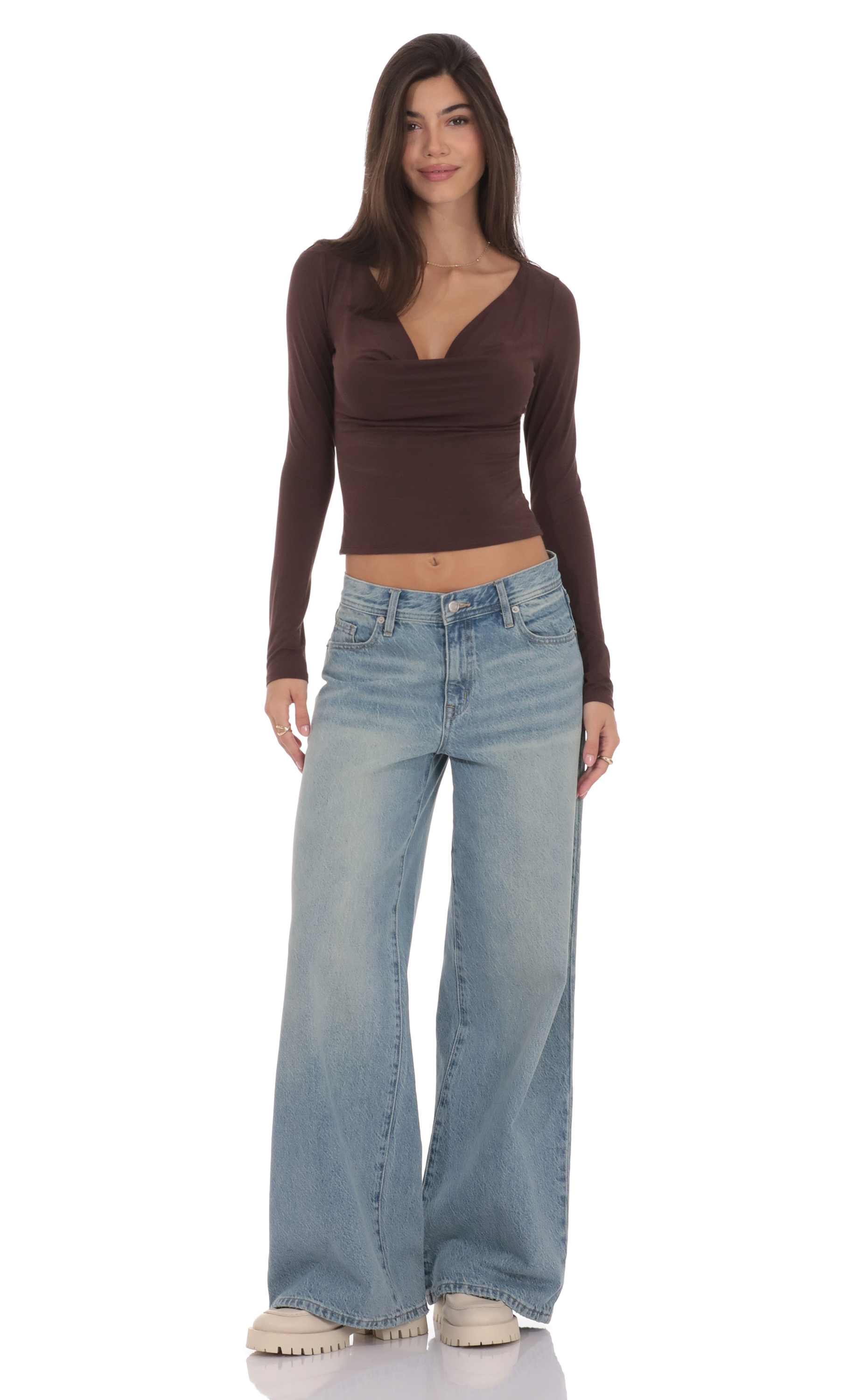 Wide Leg Jeans in Blue Wash