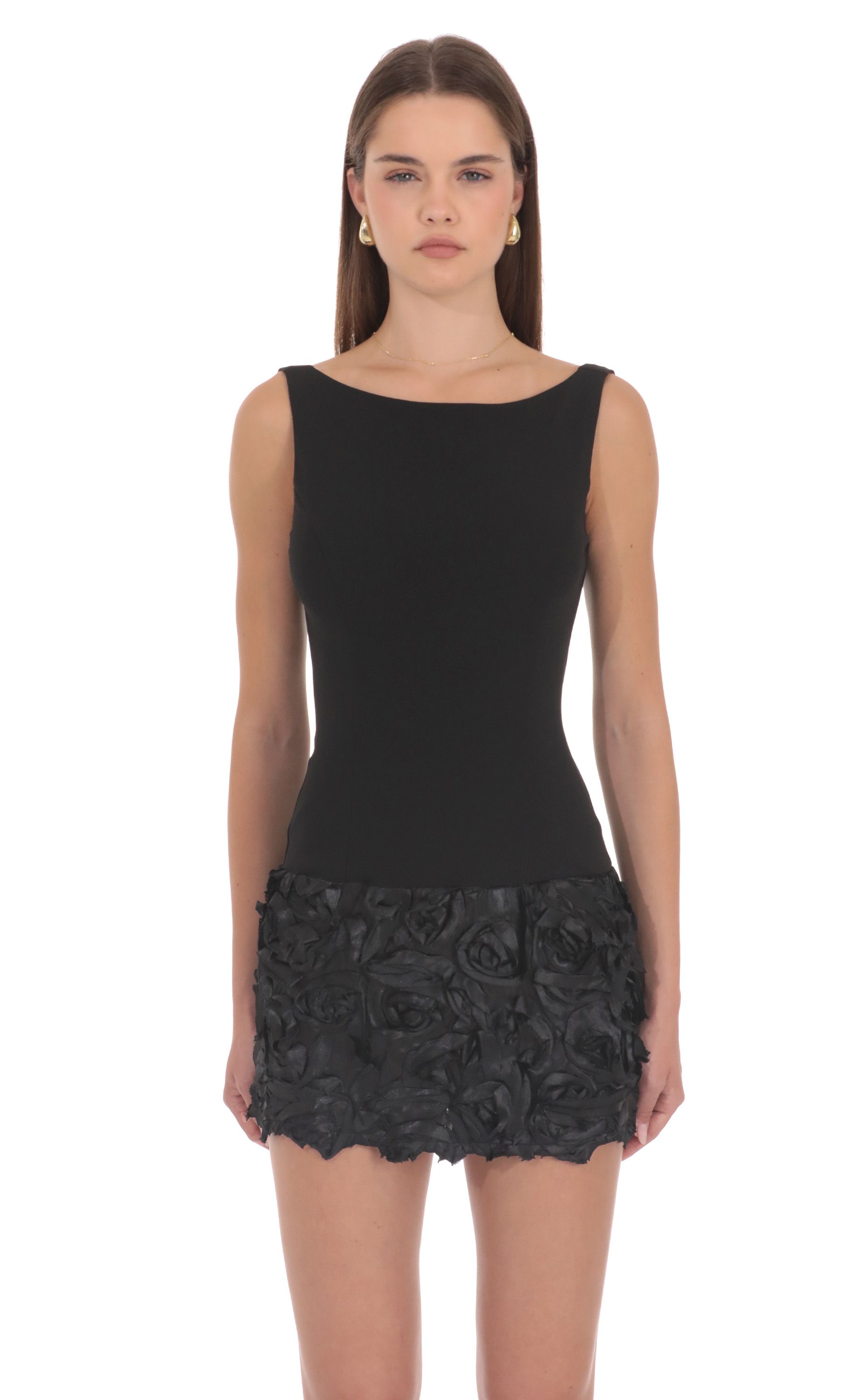 tom ford black mini dress Embellished Heart Cup Detail Mini Dress in Black - 4