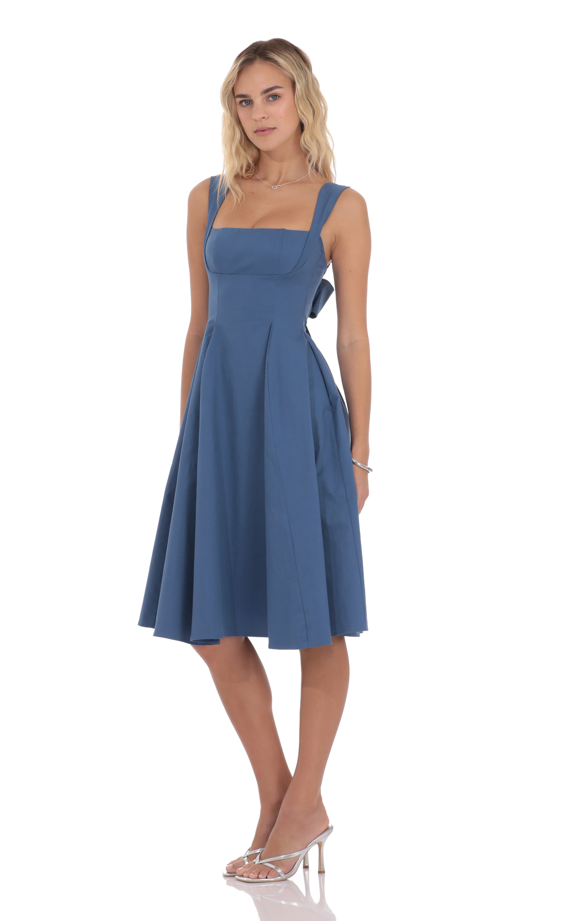 cult gaia denim buckle dress Stampede Dress-Denim – Trendy and Tipsy 010-26195DDS Color:Sky Blue Blossom Intentional fading Belted Denim Sleeveless A-Line
