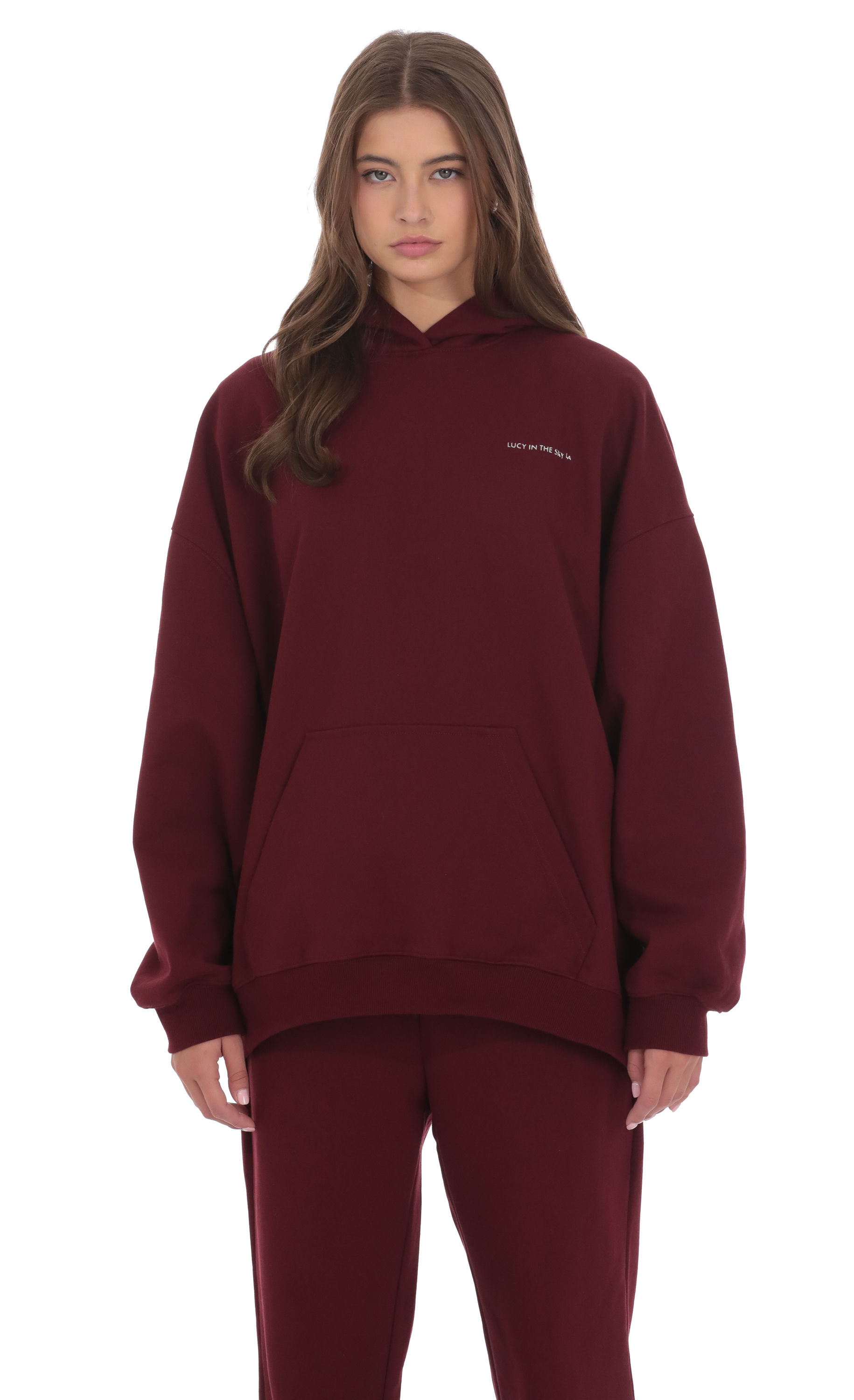 Oversized Lucy Hoodie in Burgundy