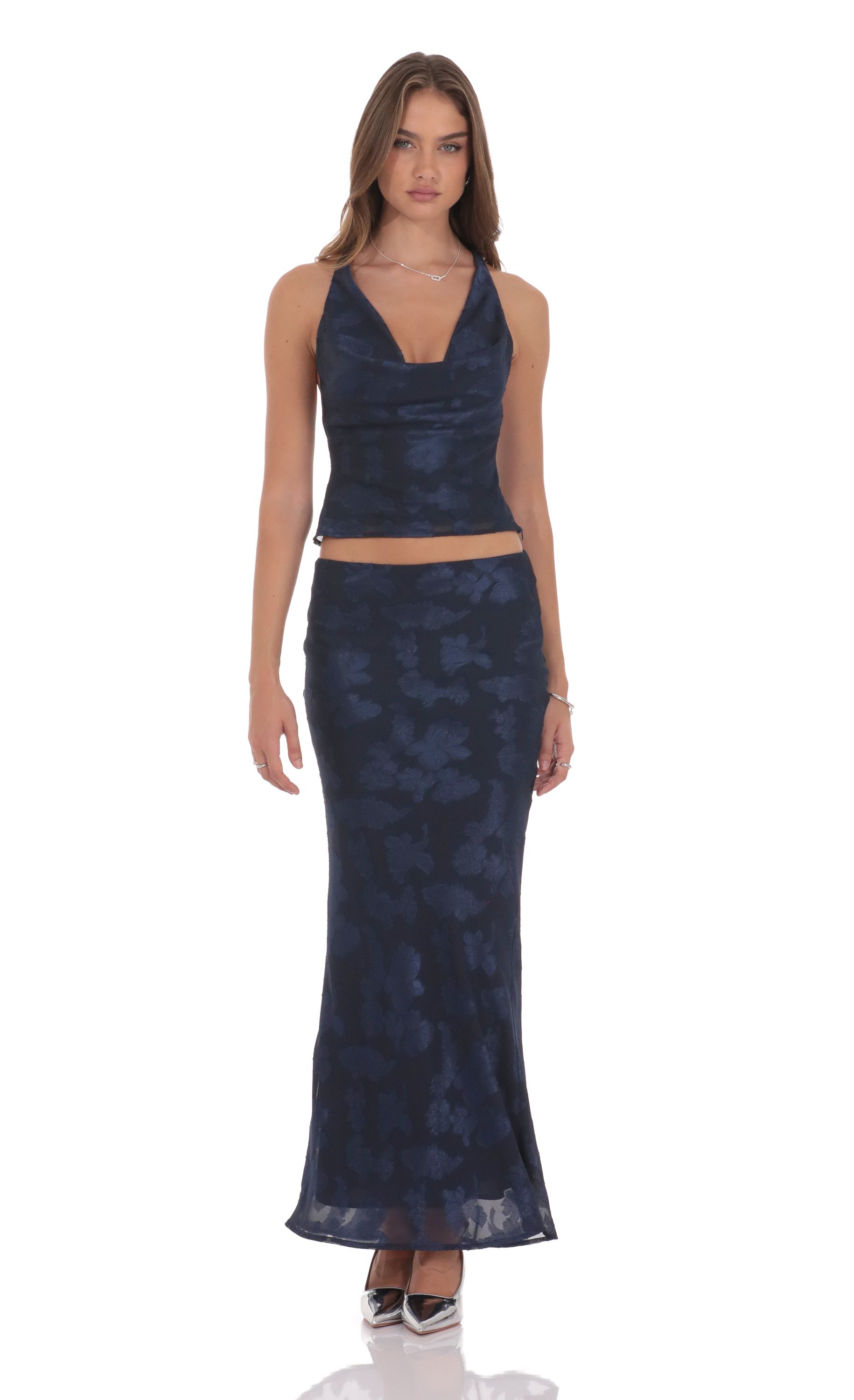 Макси-юбка с тропическим принтом